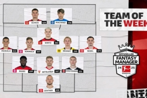 德甲官方本輪最佳陣：穆西亞拉領(lǐng)銜拜仁3將，維爾茨、布蘭特在列