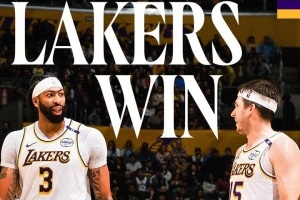 一內(nèi)一外??湖人曬出本場贏球海報 封面人物給到濃眉&里夫斯