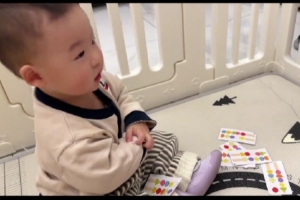 真好！吳前妻子分享一家人在家玩摜蛋：年糕的模仿能力有點太強