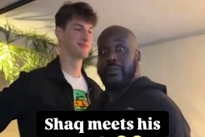 這么大只??！奧尼爾在身高2米36的奧利維爾-里烏斯面前矮了半頭