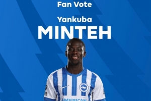 傳射建功，英超官方：明特當(dāng)選布萊頓3-1曼聯(lián)全場(chǎng)最佳球員