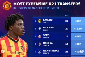 曼聯(lián)U21引援榜：桑喬、霍伊倫、約羅、馬夏爾列前四，多古第8