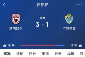 陜西聯(lián)合3-1擊敗廣西恒宸，三戰(zhàn)全勝奪得首屆西部杯冠軍