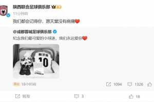陜西聯(lián)合悼念去世小球迷：我們都會記得你，愿天堂沒有病痛