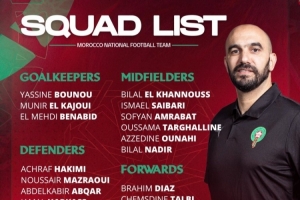 摩洛哥名單：阿什拉夫、馬茲拉維、布拉欣-迪亞斯、恩-內(nèi)斯里在列