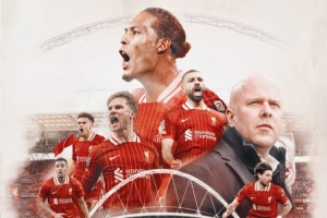 利物浦聯(lián)賽杯決賽海報：斯洛特、薩拉赫、范迪克等人出鏡