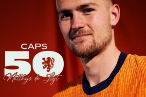 德里赫特替補出場，迎個人荷蘭隊50次出場里程碑之戰(zhàn)