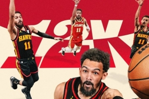 恭喜??特雷-楊達(dá)成生涯總得分12000+總助攻4500+里程碑