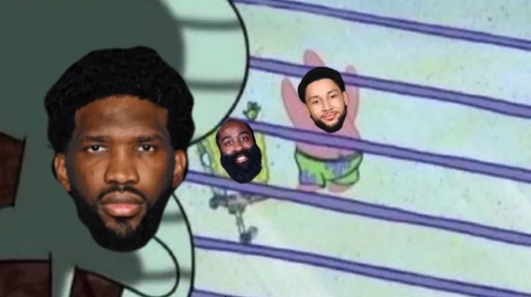 美媒：當(dāng)恩比德看到自己的前隊(duì)友哈登和西蒙斯馬上要打季后賽了