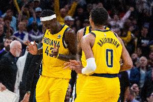 ??步行者本次季后賽7次首發(fā)客場作戰(zhàn)全部得分上雙 歷史最多