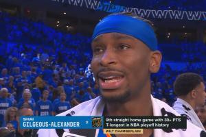 ??有點(diǎn)猛啊！亞歷山大主場連續(xù)9場30+ 平季后賽歷史紀(jì)錄！
