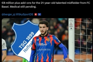 記者：霍芬海姆接近簽下巴塞爾中場阿夫杜拉烏，轉(zhuǎn)會(huì)費(fèi)800萬歐