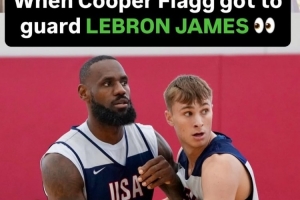 弗拉格：去年美國隊訓練賽我防守老詹 起初我在場下看球挺緊張的