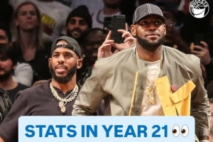 保羅將成為第七個！美媒列前六位球員第21個賽季數(shù)據(jù)：老詹25+7+8