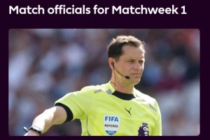 英超首輪裁判：安東尼-泰勒?qǐng)?zhí)法利物浦伯恩茅斯 胡珀吹曼聯(lián)阿森納