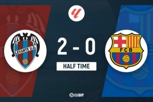 半場-巴薩暫0-2萊萬特 費蘭-托雷斯中橫梁巴爾德送點