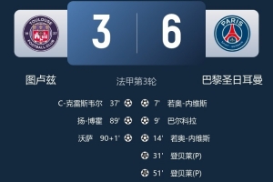 法甲同一天出現(xiàn)兩場(chǎng)進(jìn)球8+比賽，近50年第二次