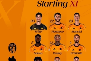 羅馬客戰(zhàn)比薩首發(fā)：新援埃文-弗格森出戰(zhàn)，馬努-科內(nèi)、沙拉維在列