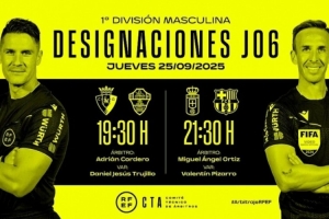 西甲第6輪裁判安排：奧蒂茲執(zhí)法巴薩，科爾德羅主裁奧薩蘇納