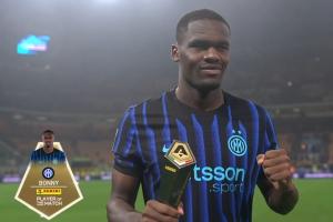 1射3傳造4球！博尼當(dāng)選國米4-1克雷莫內(nèi)塞全場最佳球員