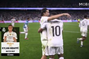 首開記錄+1次進球被吹！姆巴佩當(dāng)選西班牙國家德比全場最佳球員