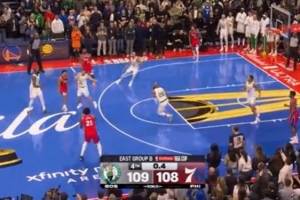 慢了！恩比德接到格萊姆斯傳球時只剩0.4秒 再出手已經(jīng)超時了