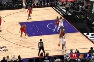 玩這么帥！杰倫·格林佯裝突破 運球回拉撤步三分一氣呵成