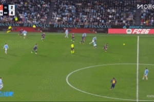 可惜啊！費爾明前場壓迫對方中衛(wèi)搶出機會，亞馬爾單刀打門中柱