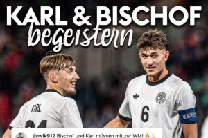 純越級炸魚！德國U21六球大勝馬耳他，比朔夫3球1助，17歲卡爾2球