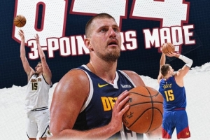 約基奇三分命中數(shù)來到844記 超越小波特 升至隊史三分榜第二