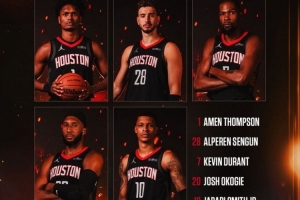 常規(guī)陣容！火箭今日首發(fā)：阿門、申京、杜蘭特、奧科吉、小史密斯