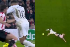 戲耍！姆巴佩卸球轉(zhuǎn)身擺脫+變向過人射門，對手上手+放鏟都沒攔住