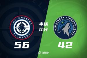 半場戰(zhàn)報-快船領(lǐng)先森林狼14分 哈登19分 小卡14分 愛德華茲12分