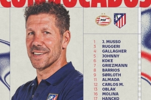 馬競(jìng)客戰(zhàn)埃因霍溫名單：卡爾多索回歸，朗格萊因肌肉問題缺席