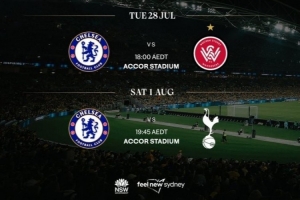 切爾西、熱刺明夏前往澳洲對陣悉尼雙雄，8月1日藍軍熱刺直接交鋒