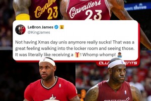 老詹賽前在線吐槽：沒有圣誕大戰(zhàn)專屬球衣真是太糟糕了??！