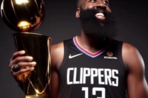 【AI】期待啊！外網(wǎng)球迷甚至把哈登25年奪冠的照片都做好了~