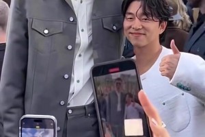 韓國(guó)明星孔劉和文班亞馬合照，這身高也得1米9了吧？