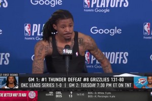 慘敗雷霆51分！莫蘭特賽后：我們不會再打得這么差了