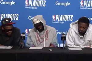 康利賽后采訪想借愛德華茲的墨鏡戴戴，被華子無情拒絕