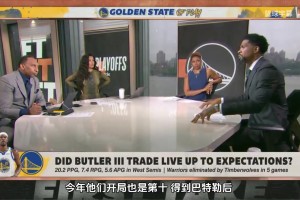 哈斯勒姆：季后賽巴特勒讓球迷多了期待，但其實(shí)巴特勒檔次還不夠