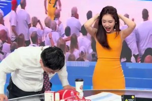 哈利伯頓中投絕殺雷霆，美娜在演播室都抱頭了！??