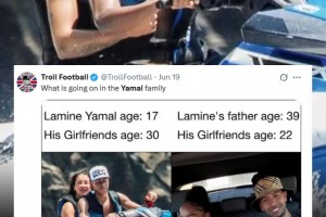 各論各的??？網(wǎng)友熱議亞馬爾17女友30，亞馬爹39女友22